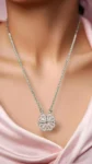 CRYSTAL PETAL PENDANT - SILVER SHINE