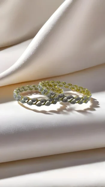 GOLDEN WAVE SET WITH SILVER TWIST