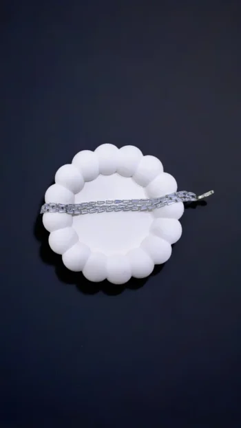 ICE CHAIN CUFF - SILVER BAGUETTE LINKS