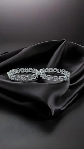 SILVER PLATED AD BLOOM BANGLES