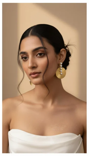 18K GOLD PLATED PEARL SUNBURST DROPS