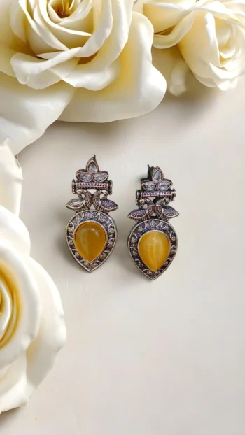 OXIDISED MAYURI EARRINGS