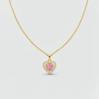 ROSY HEART RADIANCE NECKLACE-ANTI-TARNISH