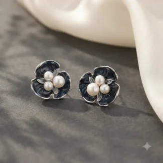 MIDNIGHT FLORA STUDS